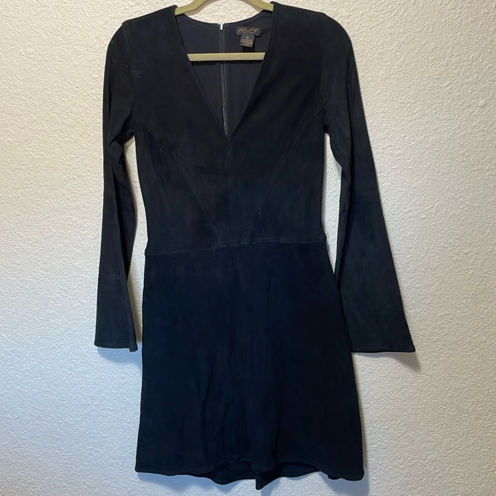 AS by DF Women's Black Suede Leather Dress. Good Co. Size S.